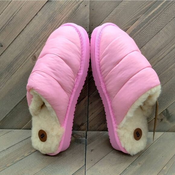Bearpaw Puffy Scruff Wool Lined Slippers Womens Size 8 Pink Casual Cushioned - Picture 6 of 9